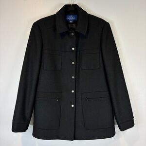 Macintosh New England 100% Wool Black Coat, Size 12‎